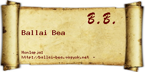 Ballai Bea névjegykártya